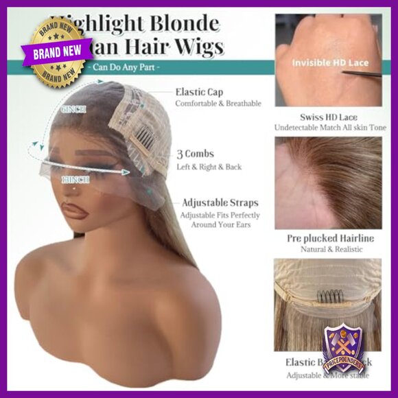 13x6 Lace Front Human Hair Wig 180% Density Glueless HD Transparent main image 7